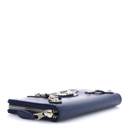 Balenciaga Smooth Calfskin Metallic Patent Giant 12 Silver Hardware Continental Zip Around Wallet Ultraviolet 4 of 8