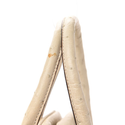 Prada Ostrich Mini Bowling Bag Beige 10 of 13