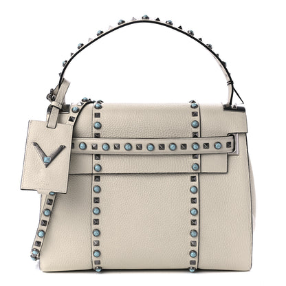 Valentino Garavani Grainy Calfskin My Rockstud Rolling Frame Bag Light Ivory 1 of 12