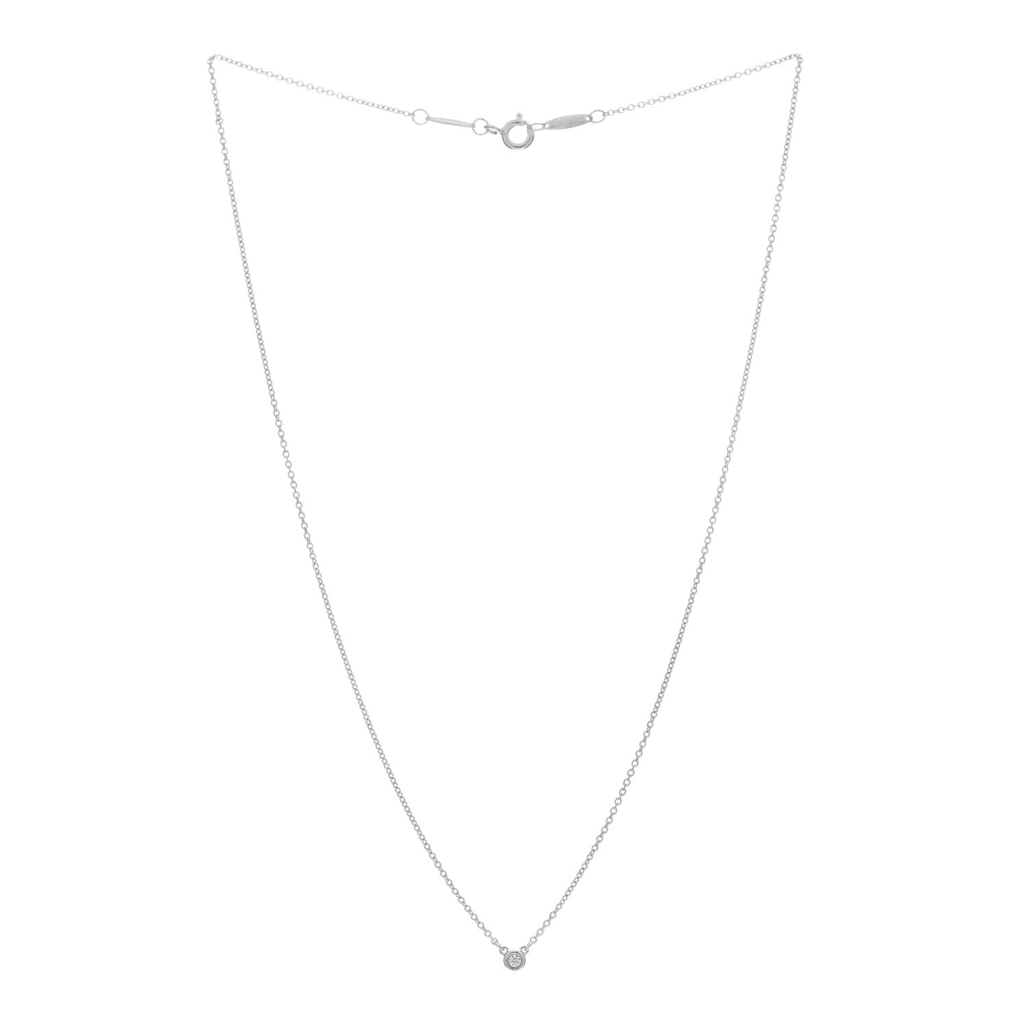 Sterling Silver Diamond .03ct Elsa Peretti Diamonds by the Yard Pendant Necklace