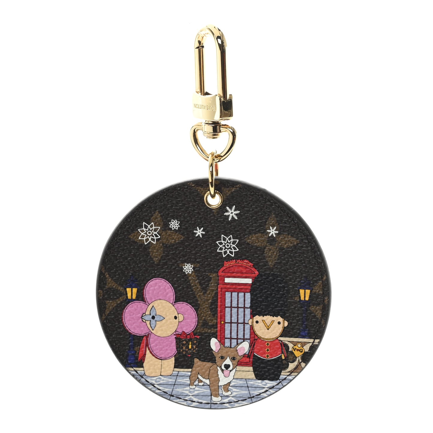 Monogram 2021 Christmas Animation London Bag Charm Key Ring Red