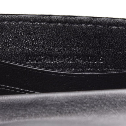 Saint Laurent Calfskin Crocodile Embossed Small Monogram Envelope Wallet Black 8 of 9