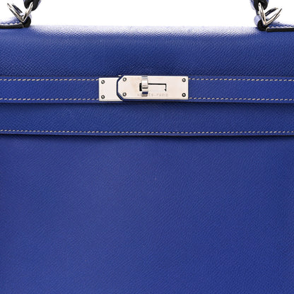 Hermes Epsom Candy Kelly Retourne 32 Bleu Electrique Mykonos 8 of 12