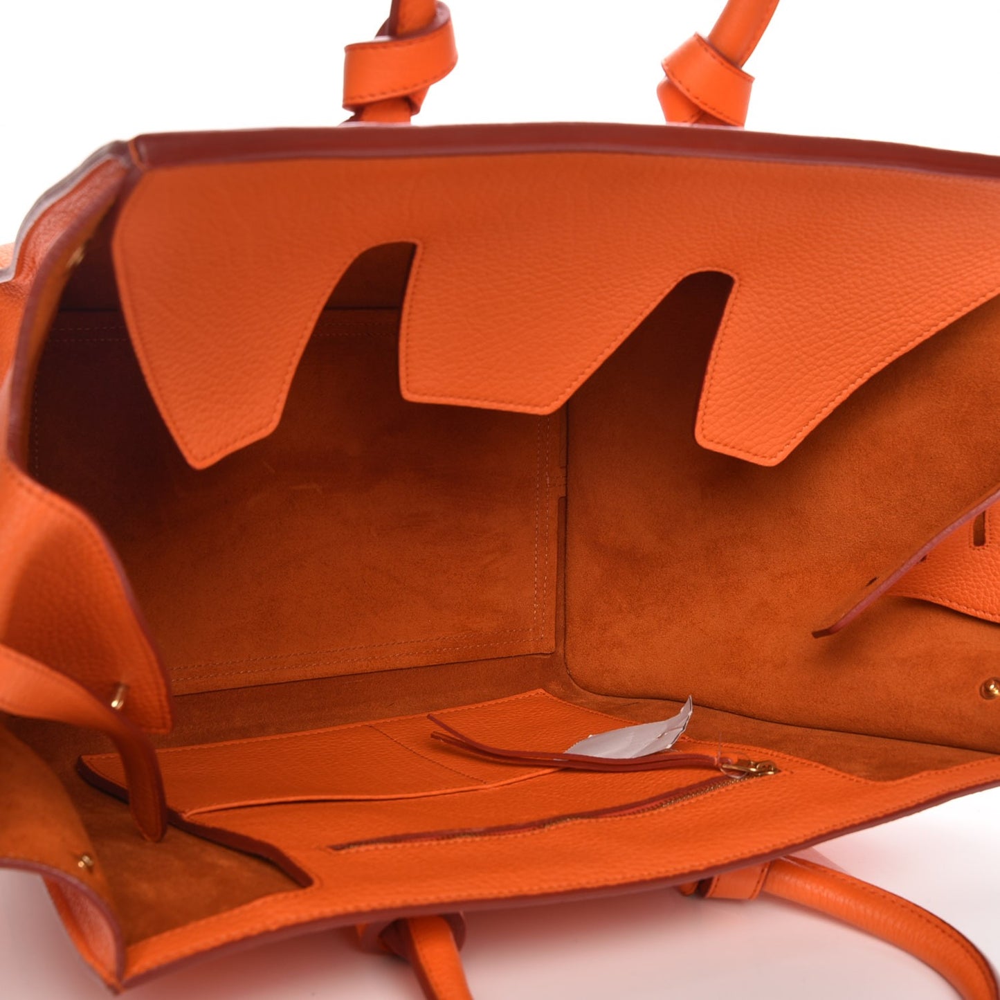 Crisped Calfskin Small Tie Knot Tote Bright Orange