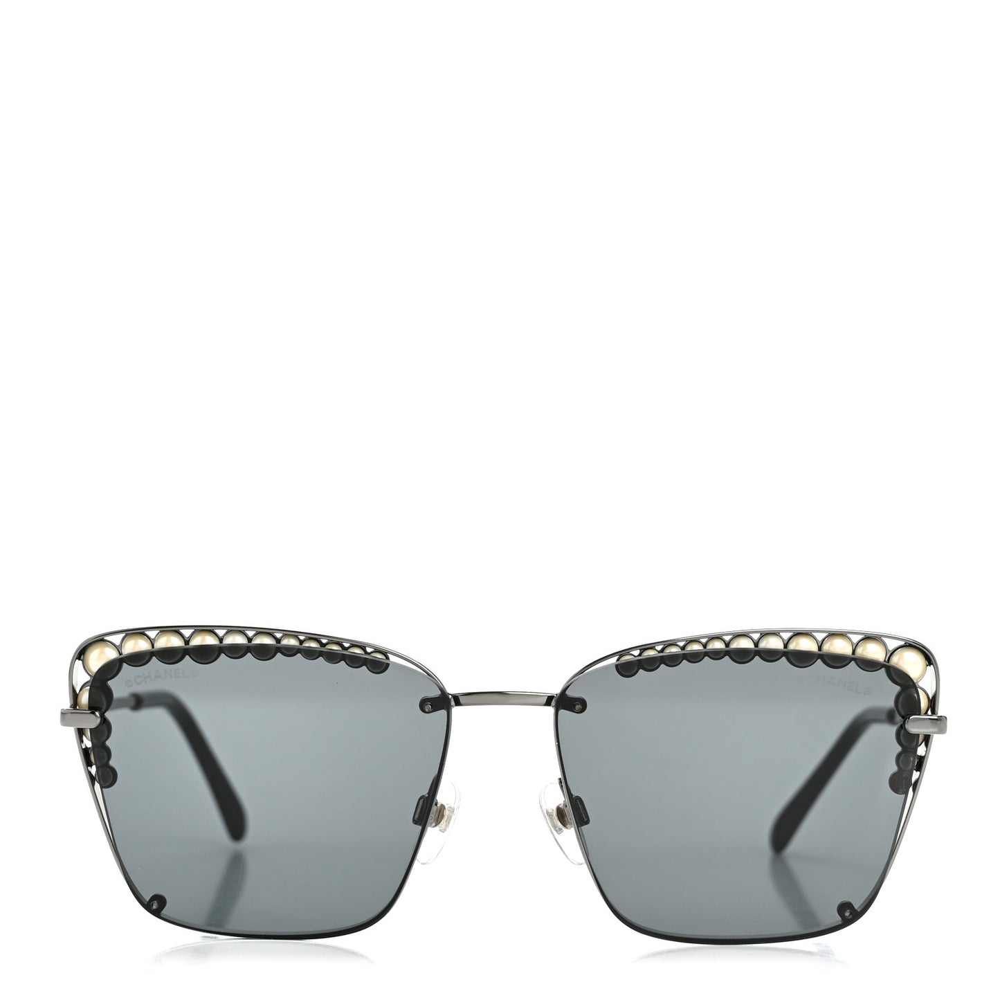 Square Frame Pearl Sunglasses 4235-H Dark Grey