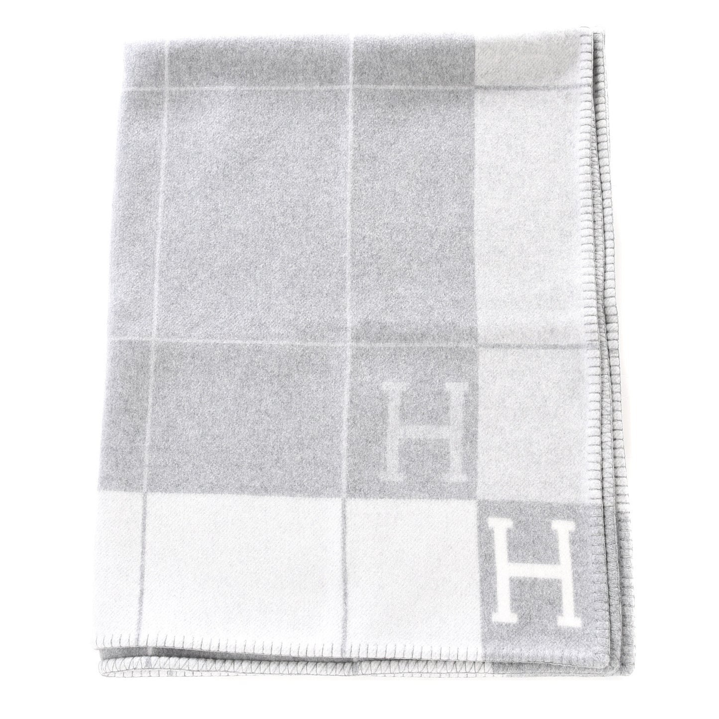 Wool Cashmere Avalon III Blanket Ecru Gris Clair