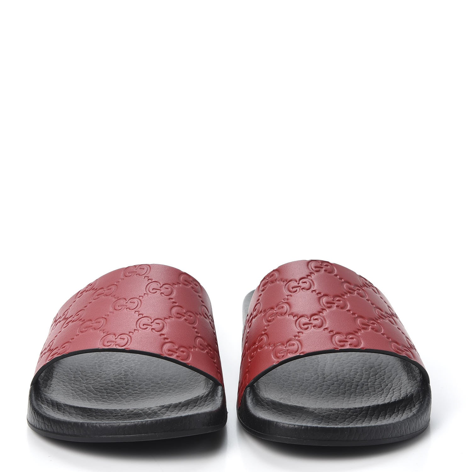 Gucci Guccissima Signature Womens Slide Sandals 40 Hibiscus Red 3 of 9
