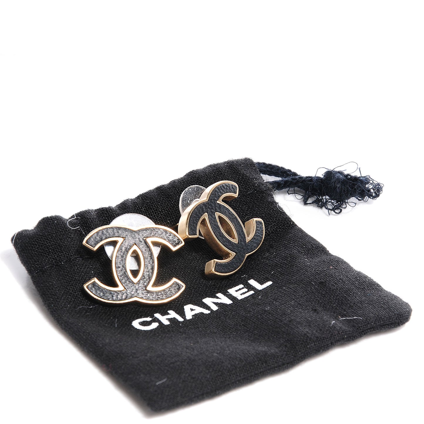 Lambskin CC Earrings Black