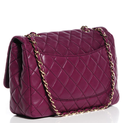 Chanel Lambskin Quilted Jumbo Single Flap Purple 3 of 8
