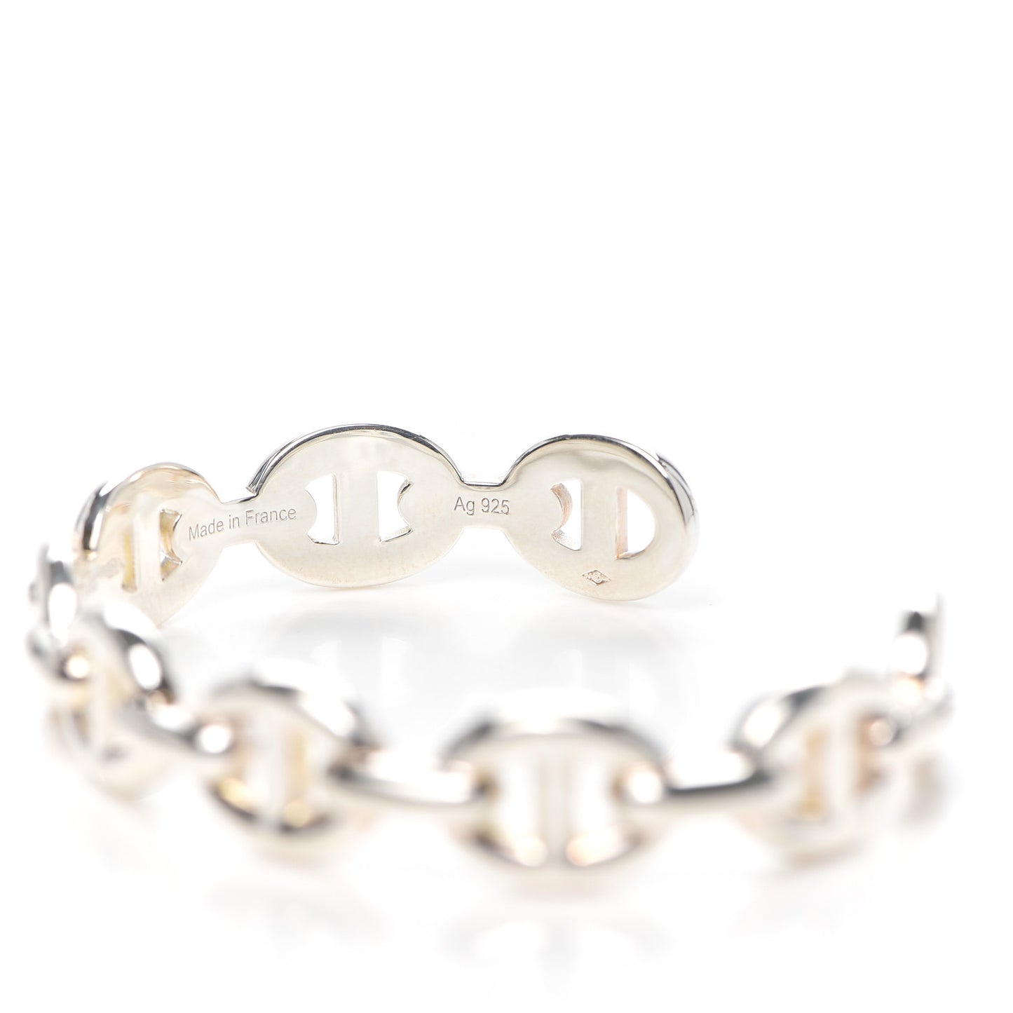 Sterling Silver MM Chaine d'Ancre Enchainee Cuff Bracelet SH