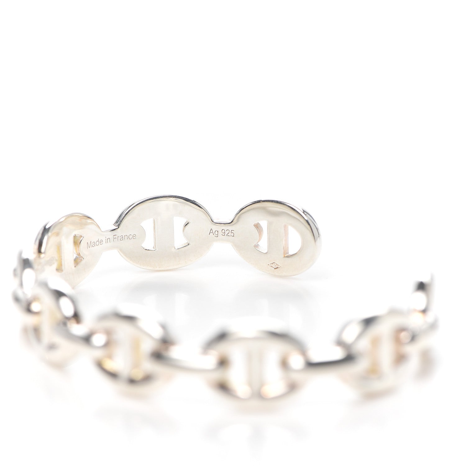 Hermes Sterling Silver MM Chaine d'Ancre Enchainee Cuff Bracelet SH 7 of 8