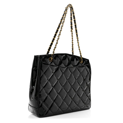 Chanel Patent Quilted CC Shoulder Bag Black 3 of 11