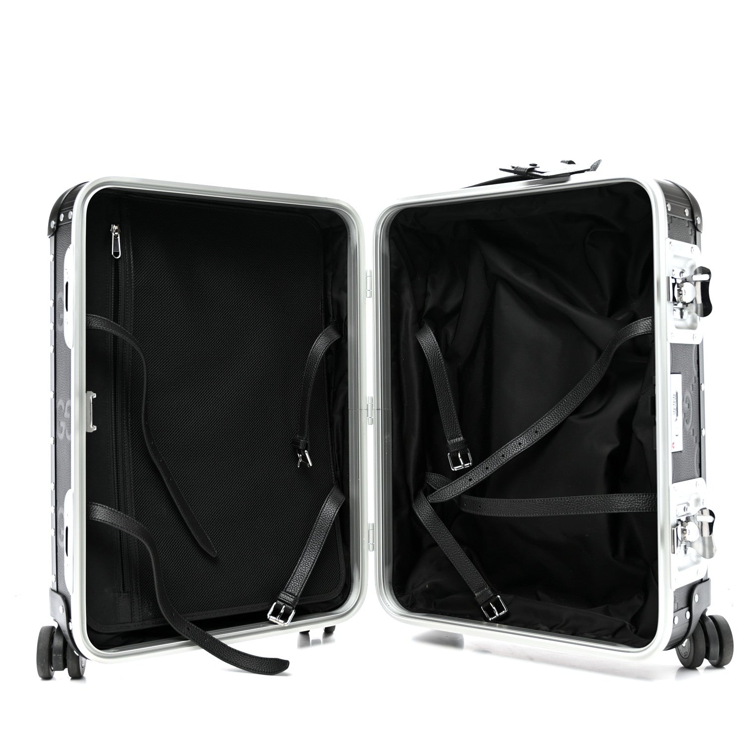 Gucci Aluminum GG Piuma Calfskin Jumbo GG Embossed Porter Cabin Plus Trolley Black 4 of 11