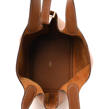 Hermes Taurillon Clemence Picotin Lock 18 PM Gold 5 of 13