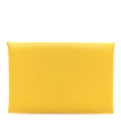 Hermes Evercolor Calvi Card Case Jaune De Naples 1 of 6
