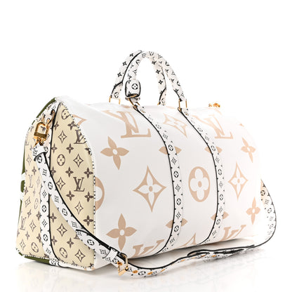 Louis Vuitton Monogram Giant Keepall Bandouliere 50 Kaki Beige 2 of 10