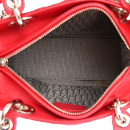 Christian Dior Lambskin Cannage Medium Lady Dior Red 4 of 12