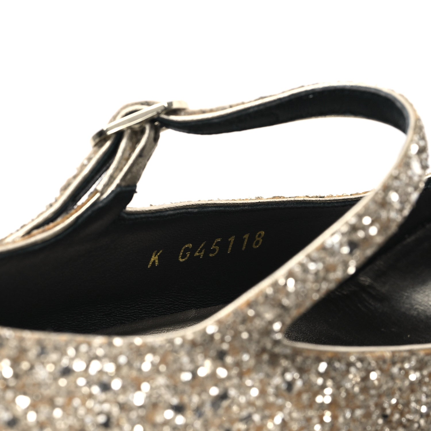 Chanel Glitter Lambskin Cap Toe CC Mary Jane Pumps 39.5 Light Gold Black 8 of 9