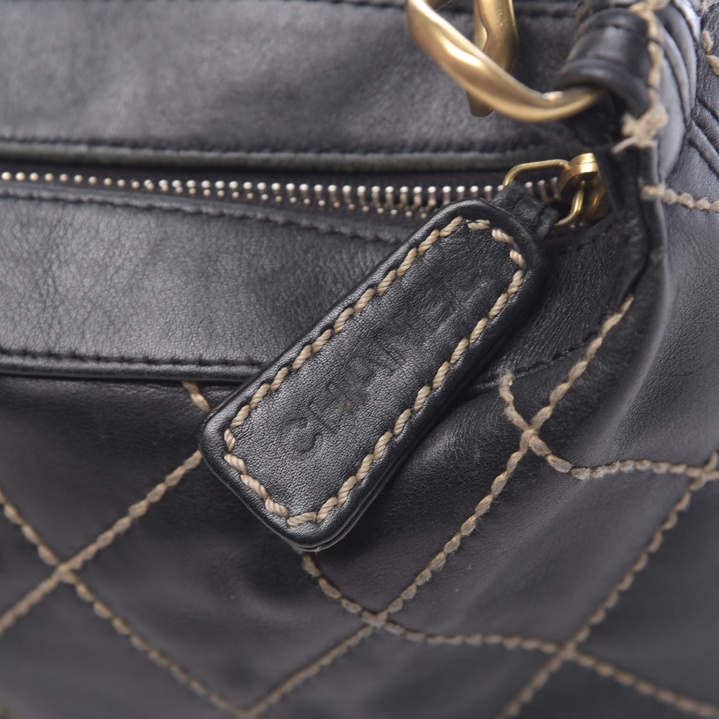 Calfskin Wild Stitch Hobo Black