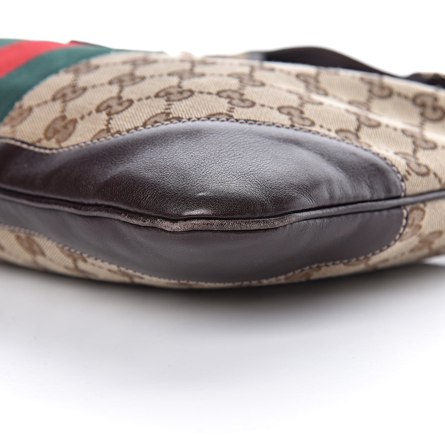 Gucci Monogram Web Jackie O Bouvier Hobo Dark Brown 15 of 16