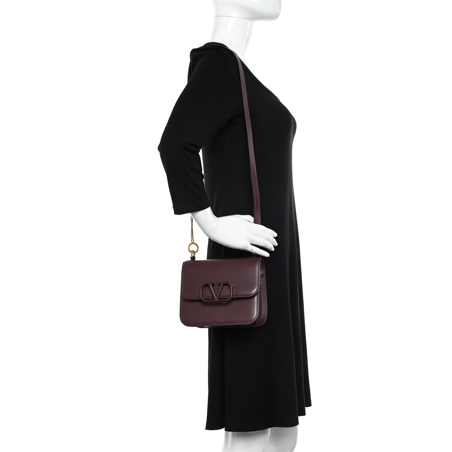 Valentino Garavani Smooth Calfskin Small VSling Shoulder Bag Rubin 2 of 9