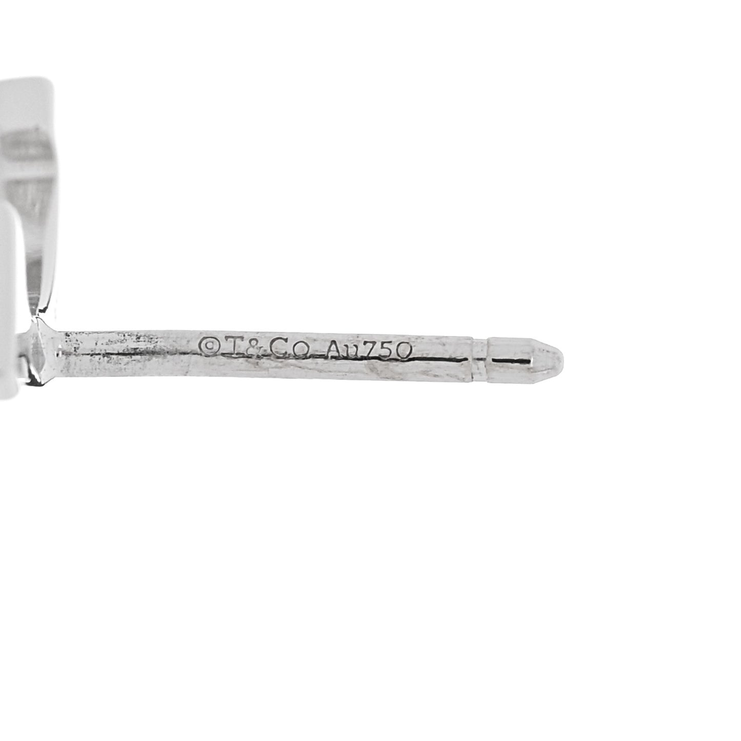 18K White Gold Diamond Mini T Smile Earrings
