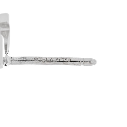 Tiffany 18K White Gold Diamond Mini T Smile Earrings 5 of 6
