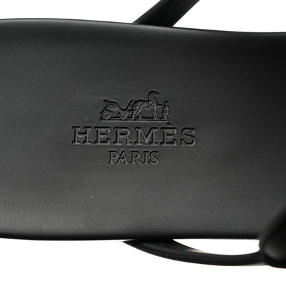 Hermes Rubber Womens Egerie Sandals 38 Black 7 of 9