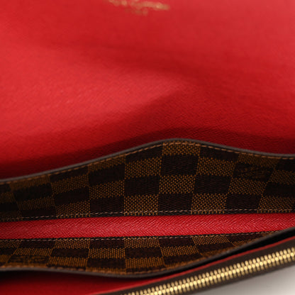 Louis Vuitton Damier Ebene Emilie Wallet Red 5 of 7