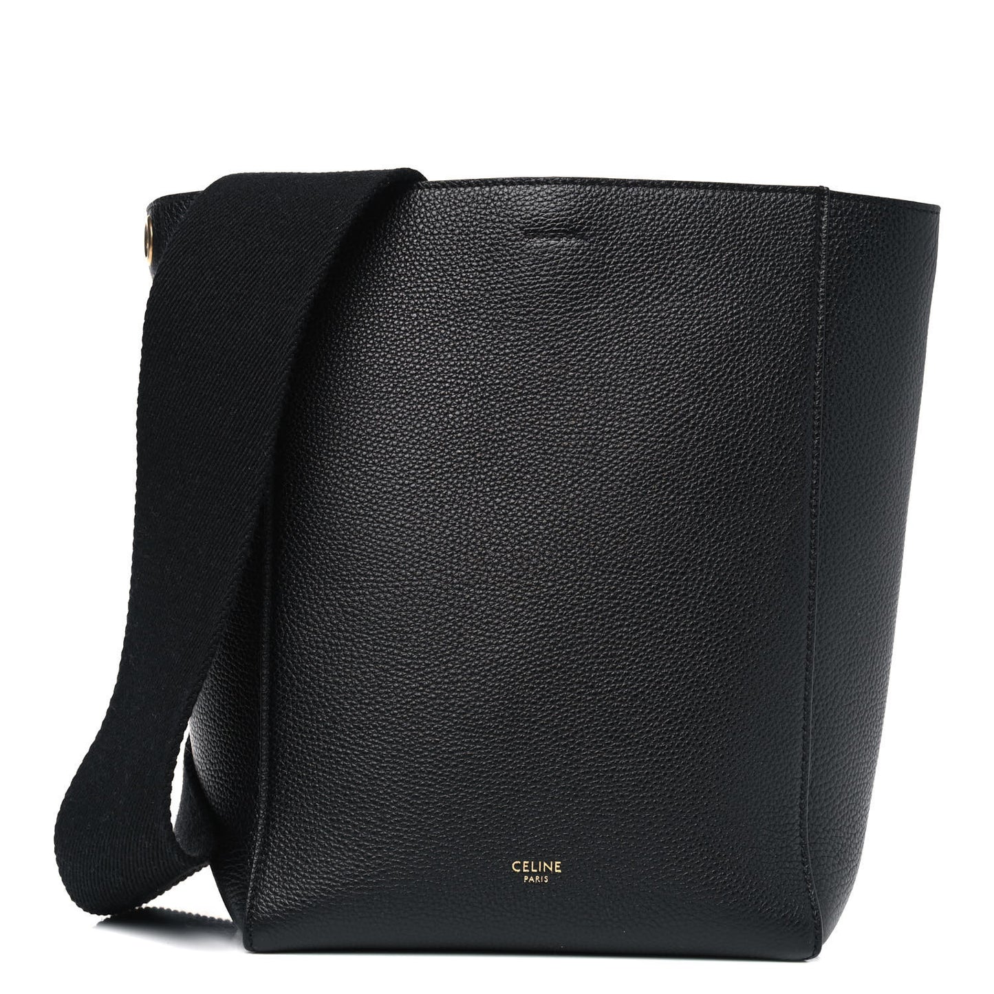 Soft Grained Calfskin Small Sangle Bucket Bag Black