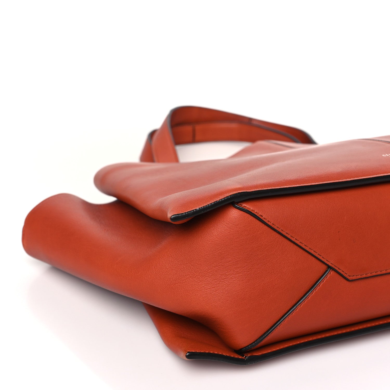 Celine Calfskin Medium Tri-Fold Bag Brick 8 of 9