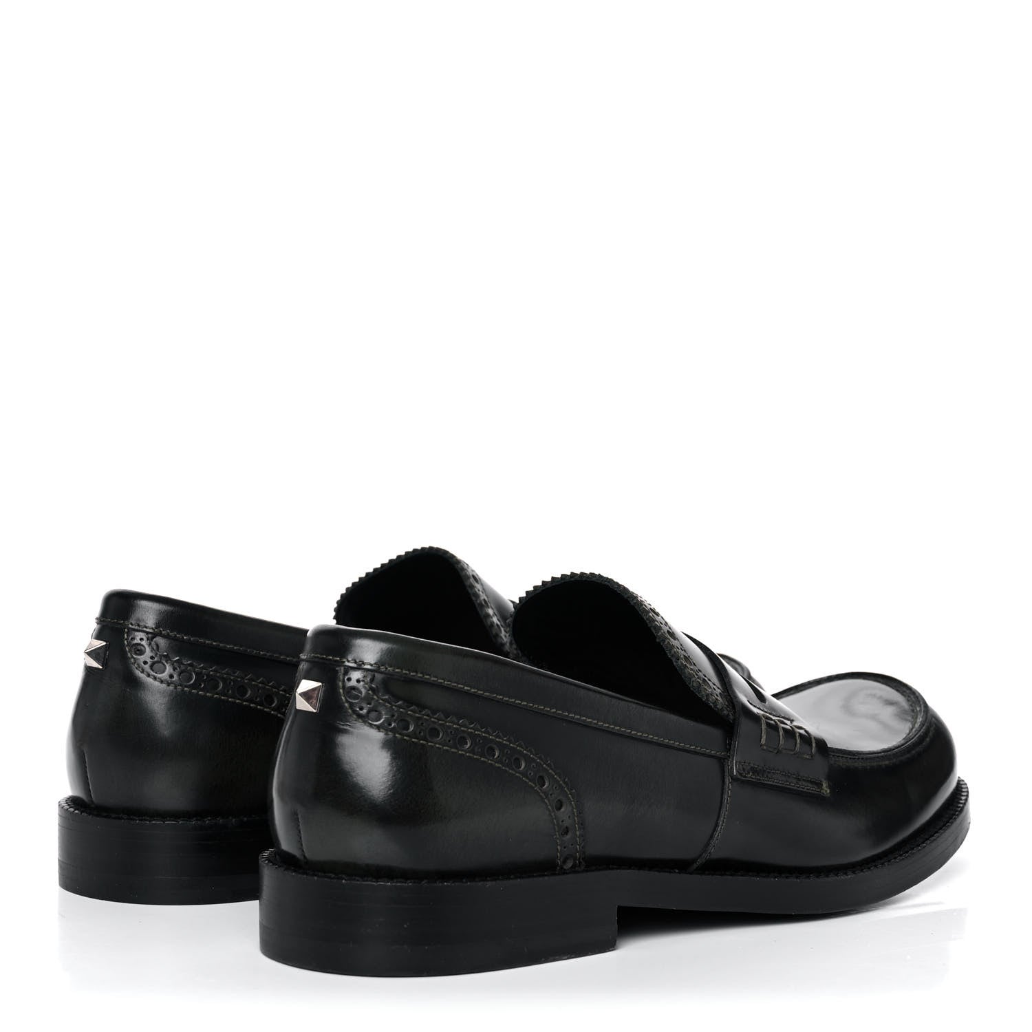 Valentino Garavani Calfskin Rockstud Loafers 40 Black 4 of 15