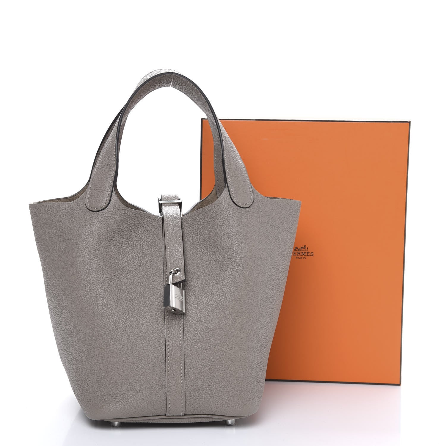 Hermes Taurillon Clemence Picotin Lock 18 PM Etain 12 of 12