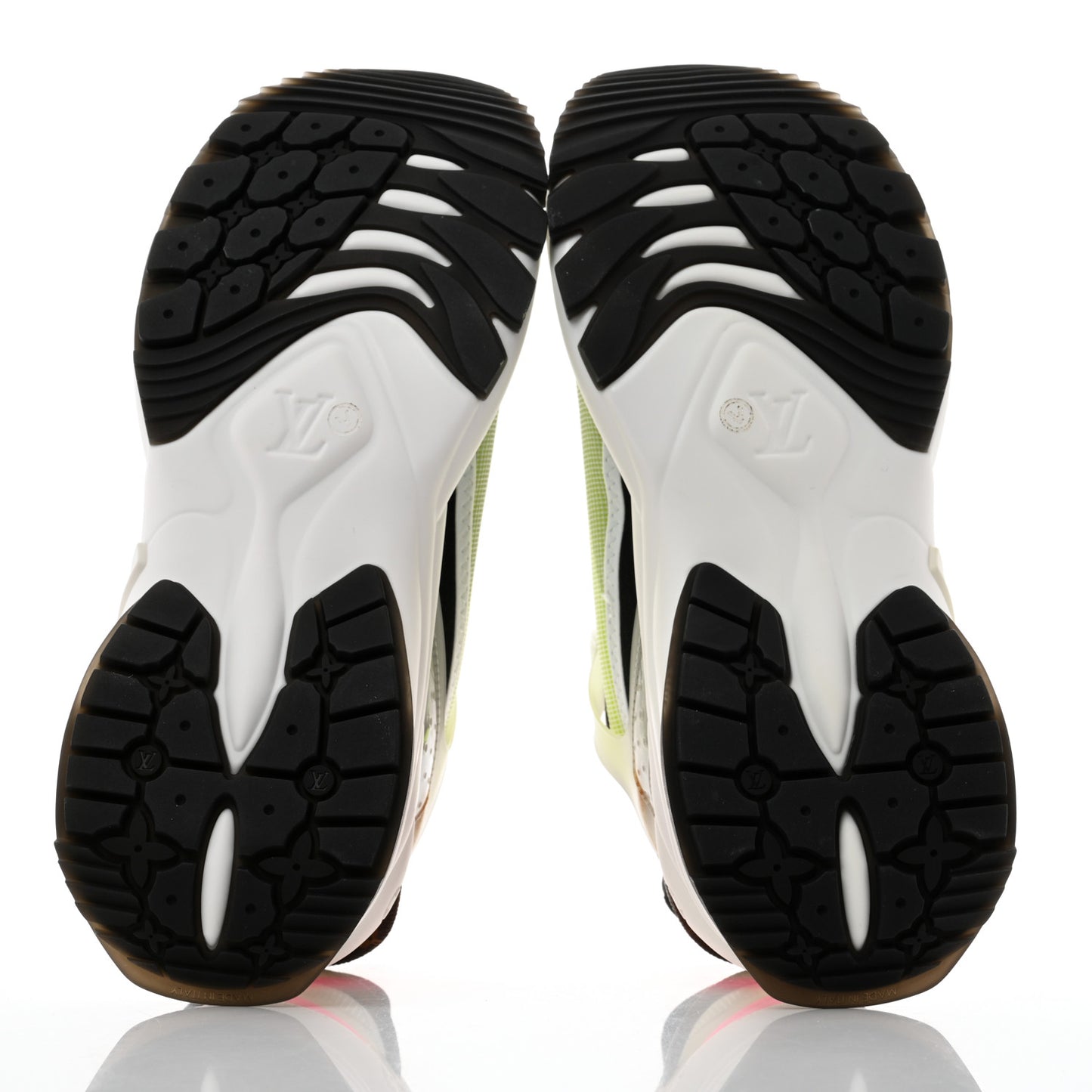 Monogram Calfskin Run 55 Sneakers 36.5 Pink White Yellow