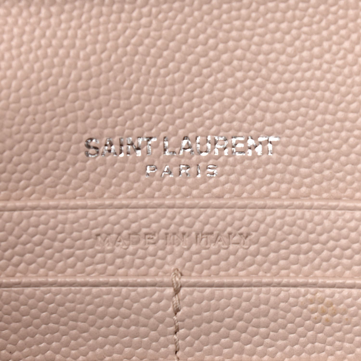 Saint Laurent Grain De Poudre Matelasse Chevron Monogram Chain Wallet Pink and White 6 of 10