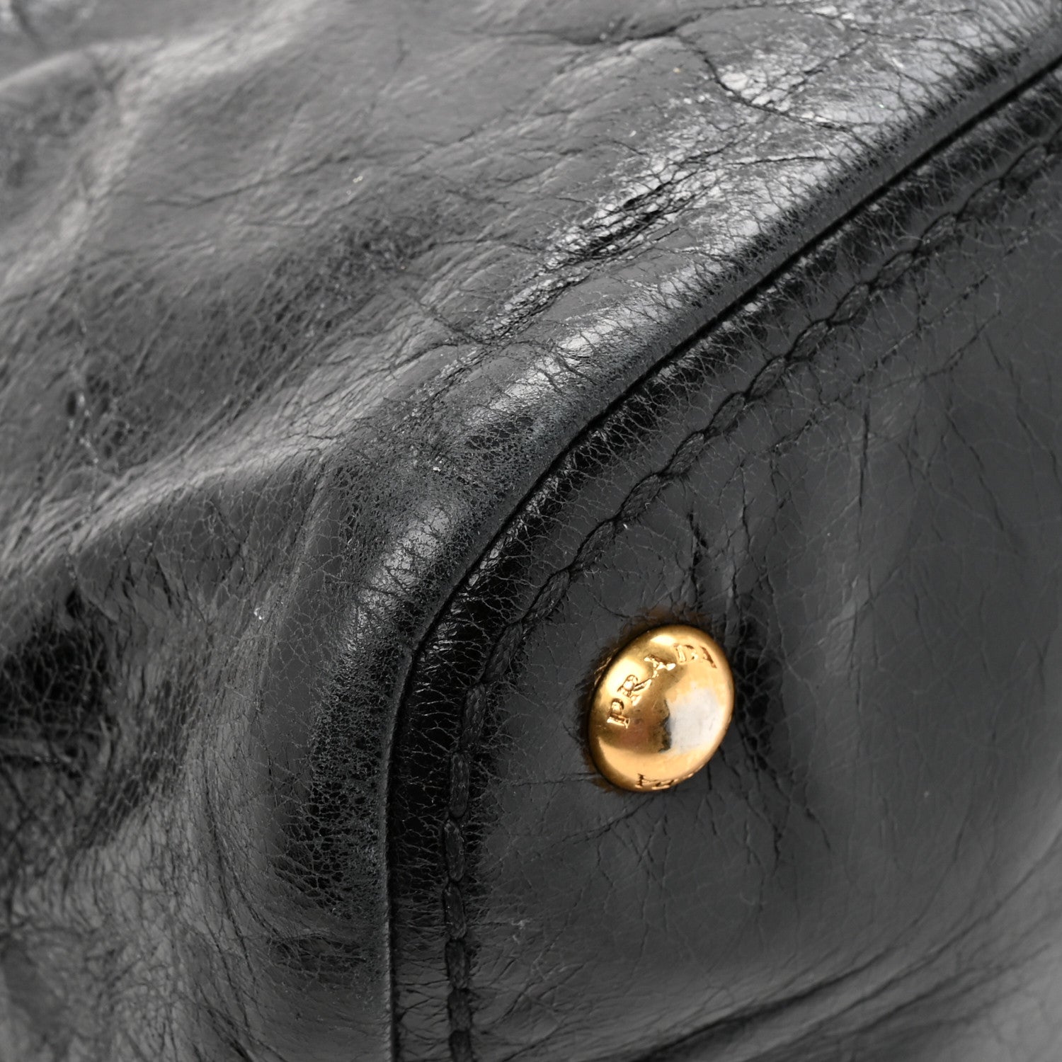 Prada Vitello Shine Hobo Black 10 of 12