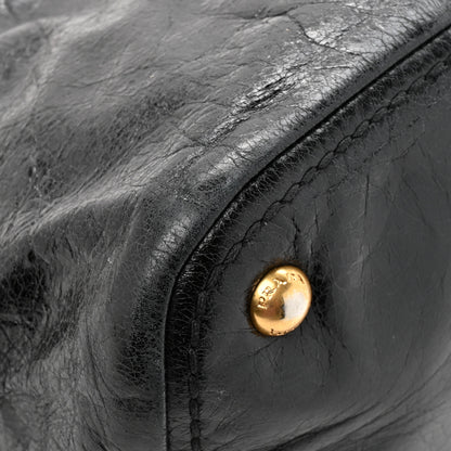 Prada Vitello Shine Hobo Black 10 of 12
