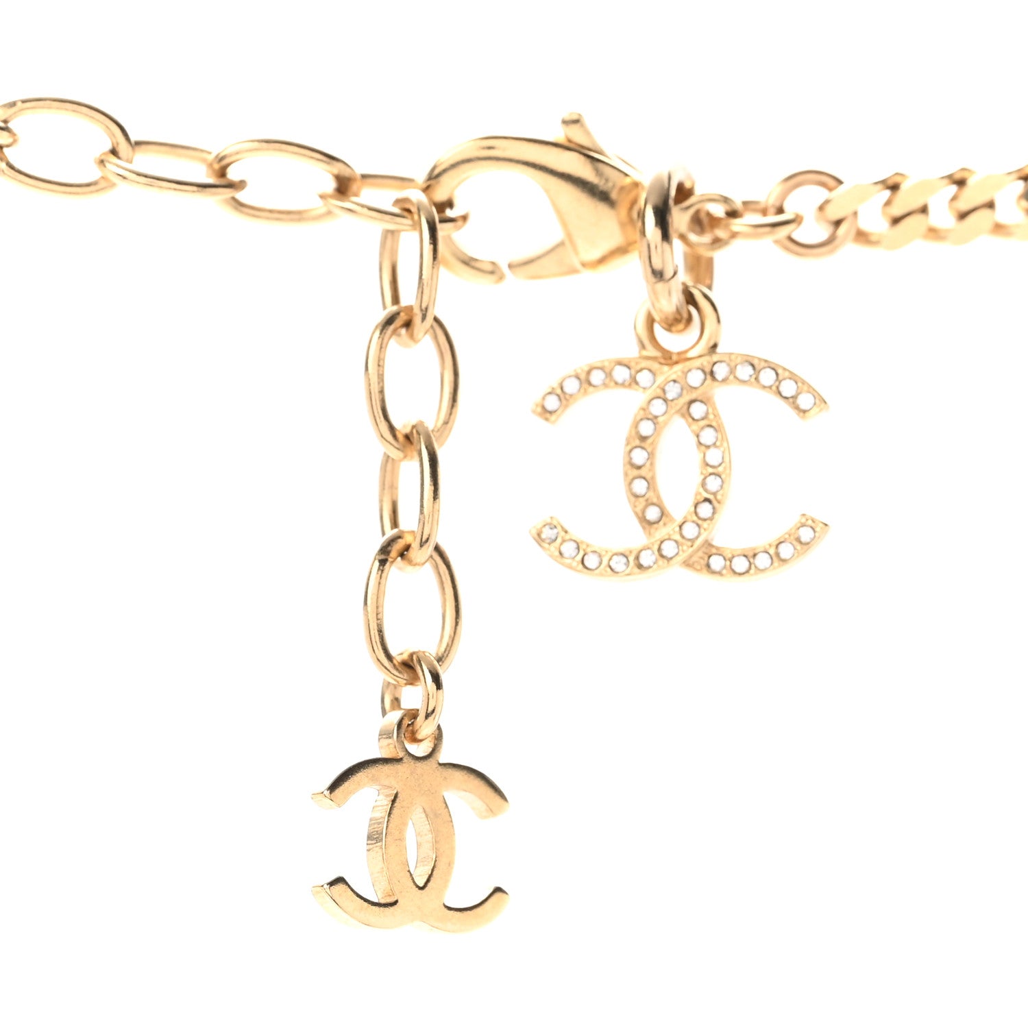 Chanel Metal Crystal CC Boy Pendant Long Necklace Gold 6 of 6