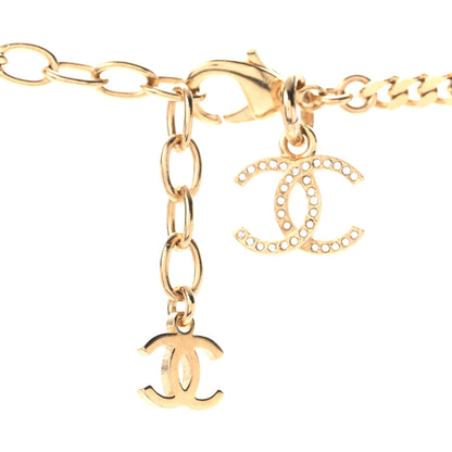 Chanel Metal Crystal CC Boy Pendant Long Necklace Gold 6 of 6