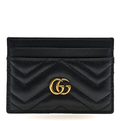 Gucci Calfskin Matelasse GG Marmont Card Holder Black 1 of 7