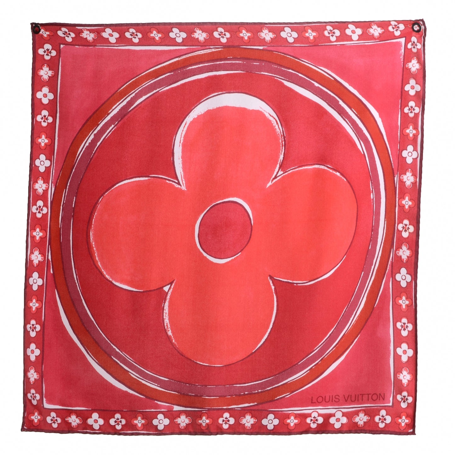 Silk Fleur Scarf Red