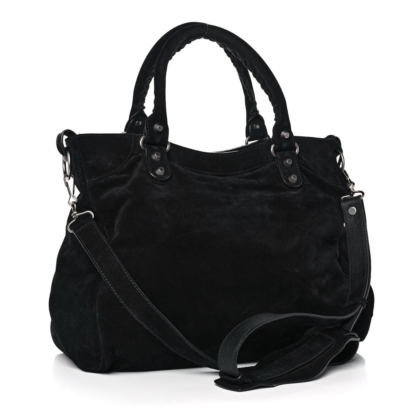 Baby Daim Suede Classic Silver Hardware Velo Black