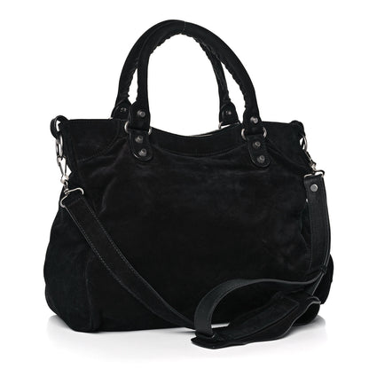 Balenciaga Baby Daim Suede Classic Silver Hardware Velo Black 3 of 9