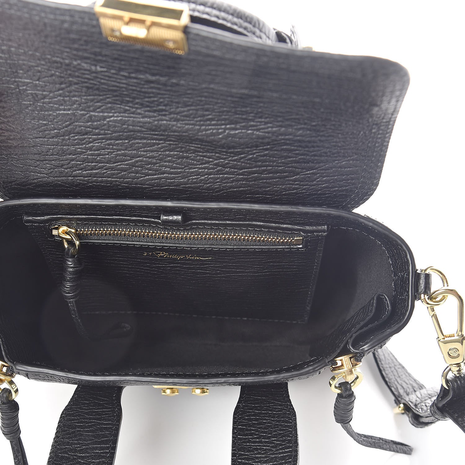 3.1 Phillip Lim 3.1 Textured Calfskin Mini Pashli Satchel Black 5 of 8