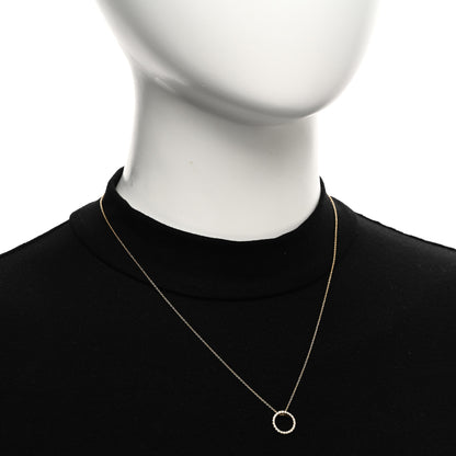 Roberto Coin 18K Yellow Gold Diamond Tiny Treasures .09ctw Circle Pendant Necklace 2 of 5