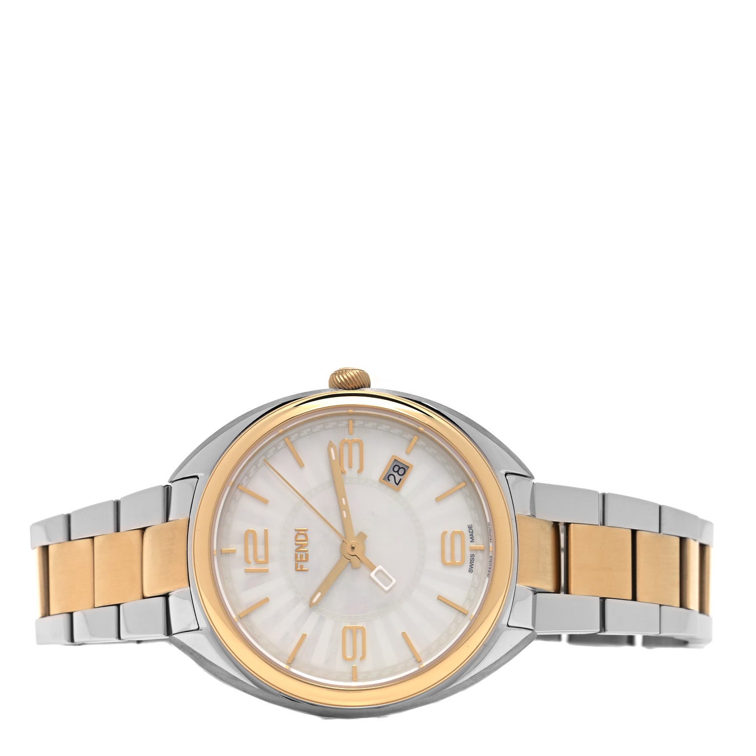 Fendi Stainless Steel Mother of Pearl 34mm Momento Two Tone Quartz Watch 2 of 5
