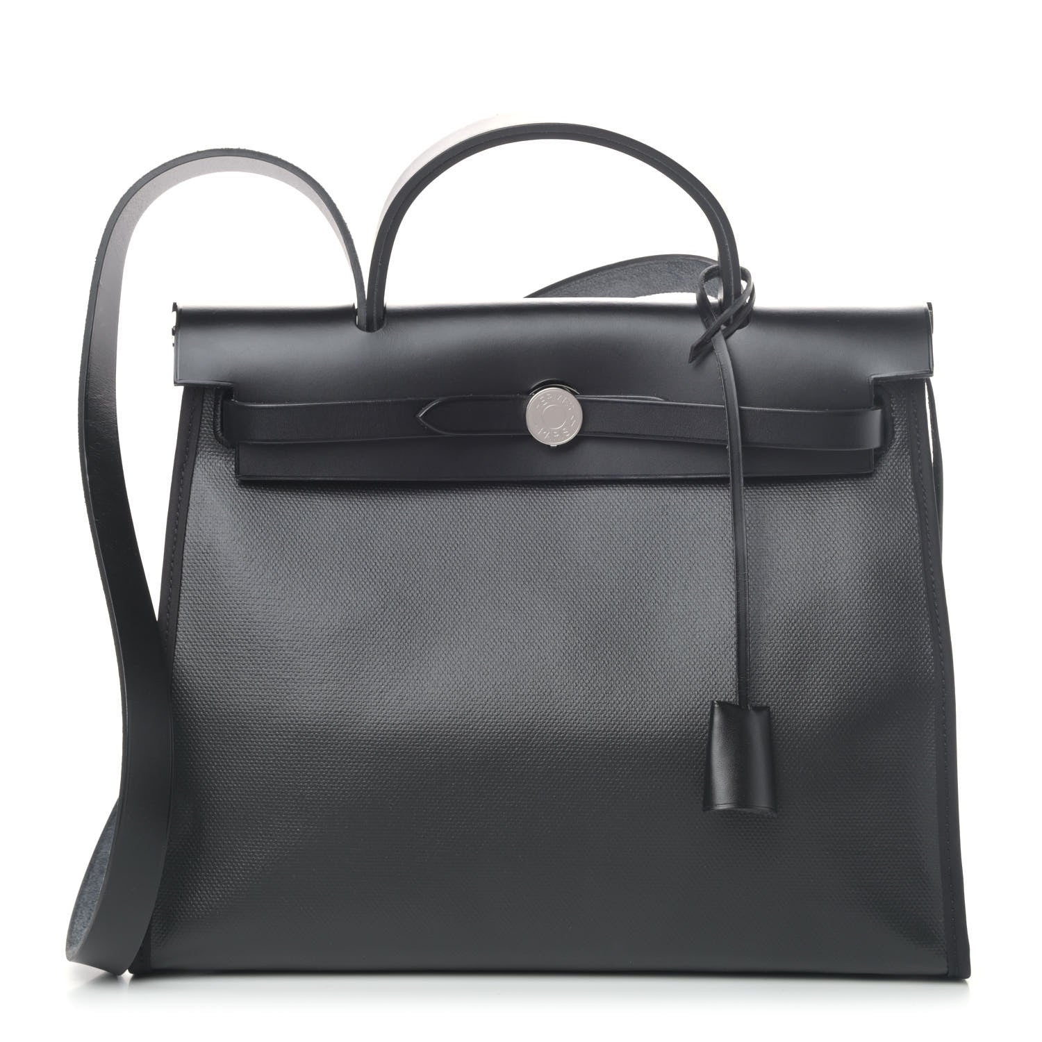 Hermes Toile H Berline Vache Hunter Herbag Zip PM 31 Black Ecru 2 of 7