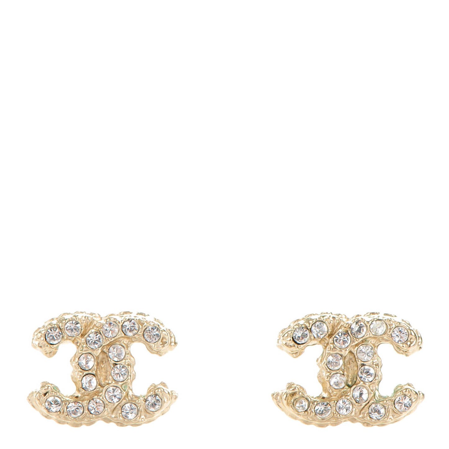 Crystal Mini CC Earrings Gold