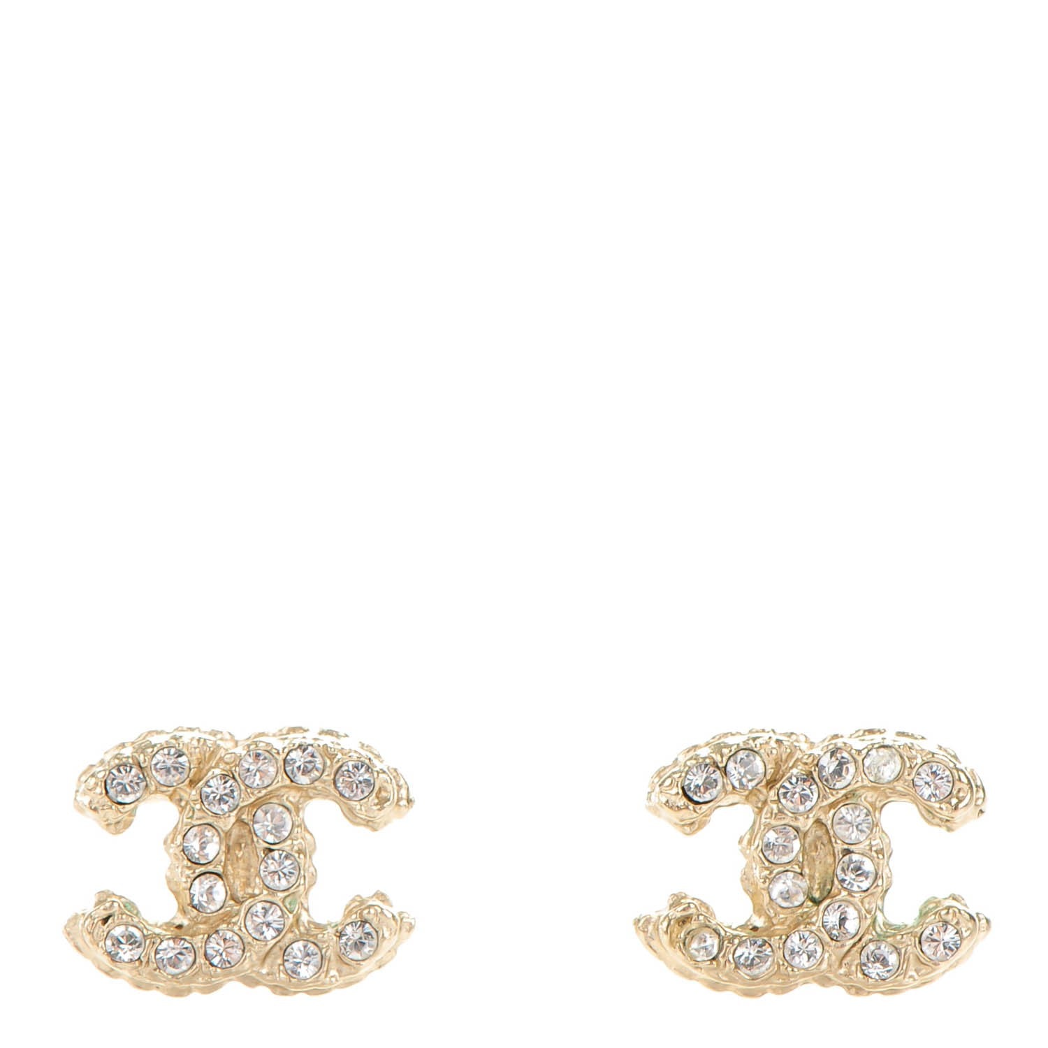Chanel Crystal Mini CC Earrings Gold 1 of 4