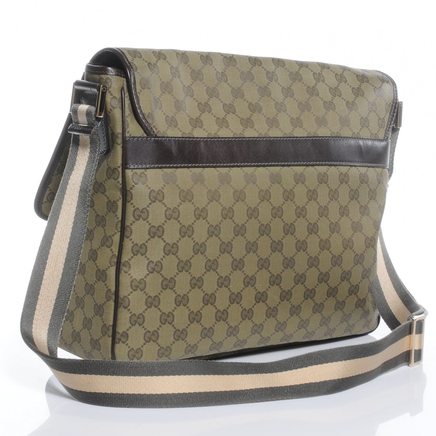 Gucci Monogram Medium Flap Messenger Bag Beige 3 of 7
